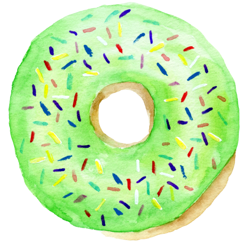 (s242) Watercolor Donut with Sprinkles