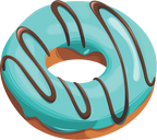 (s242) Colorful Glazed Icing Donut