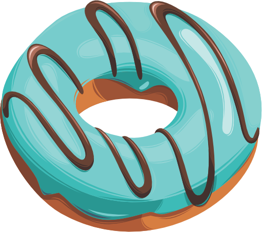 (s242) Colorful Glazed Icing Donut