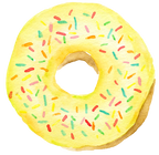(s242) Watercolor Donut with Sprinkles
