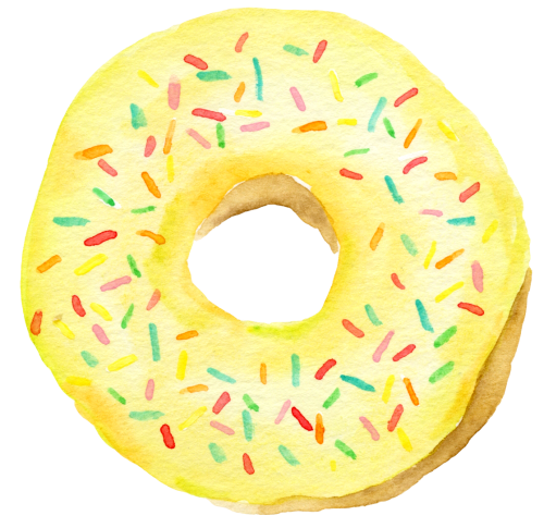 (s242) Watercolor Donut with Sprinkles