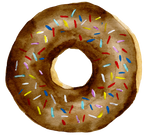 (s242) Watercolor Donut with Sprinkles