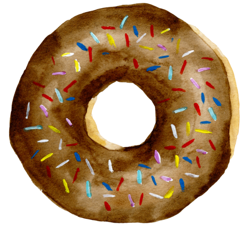 (s242) Watercolor Donut with Sprinkles