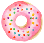 (s242) Watercolor Donut with Sprinkles