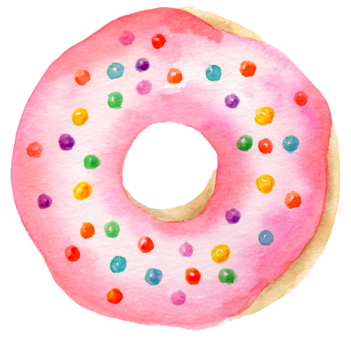 (s242) Watercolor Donut with Sprinkles