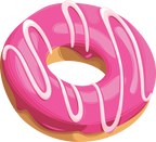 (s242) Colorful Glazed Icing Donut