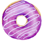 (s242) Watercolor Donut with Sprinkles