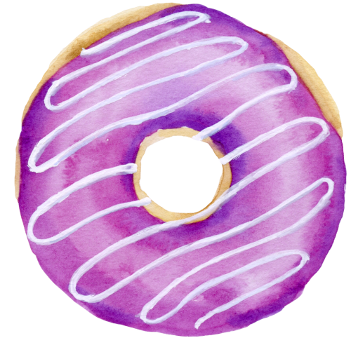 (s242) Watercolor Donut with Sprinkles