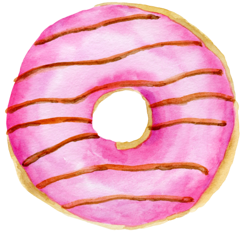 (s242) Watercolor Donut with Sprinkles