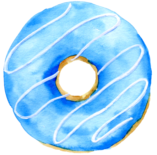 (s242) Watercolor Donut with Sprinkles