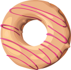 (s242) Colorful Glazed Icing Donut
