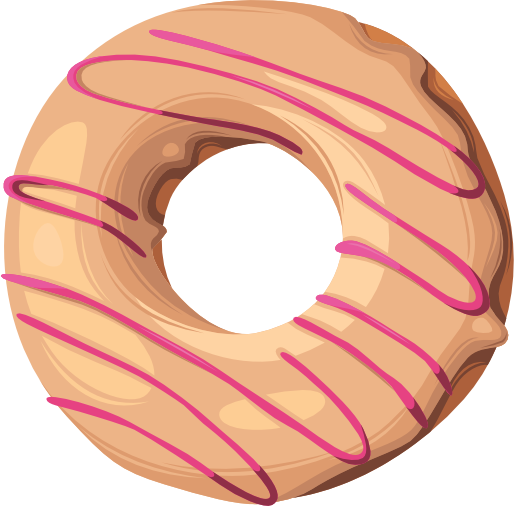 (s242) Colorful Glazed Icing Donut