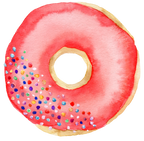 (s242) Watercolor Donut with Sprinkles