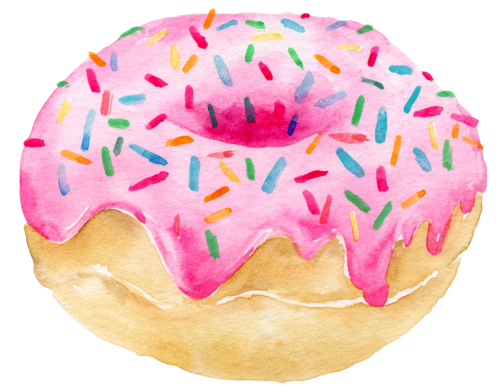(s242) Watercolor Donut with Sprinkles