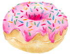 (s242) Watercolor Donut with Sprinkles