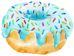 (s242) Watercolor Donut with Sprinkles