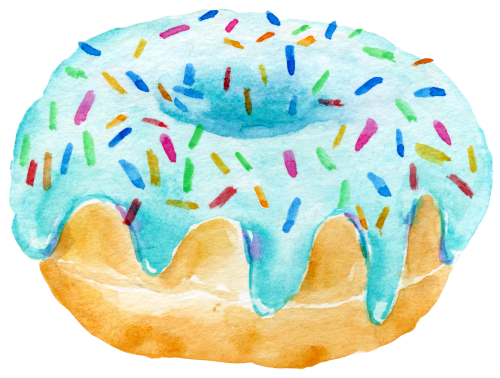 (s242) Watercolor Donut with Sprinkles