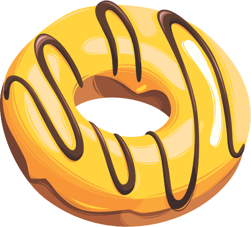 (s242) Colorful Glazed Icing Donut