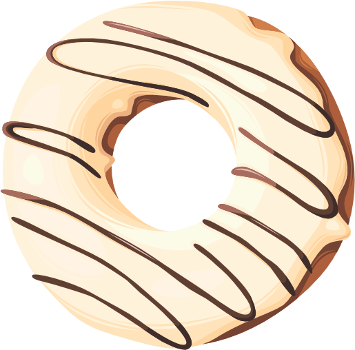 (s242) Colorful Glazed Icing Donut