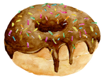 (s242) Watercolor Donut with Sprinkles
