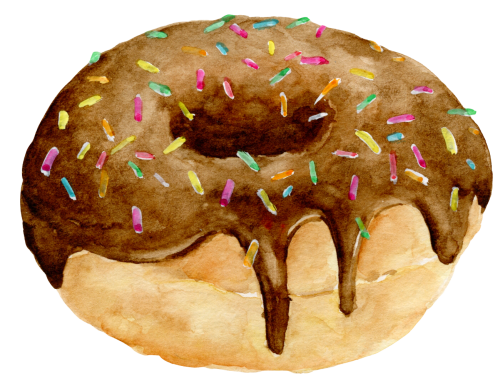 (s242) Watercolor Donut with Sprinkles