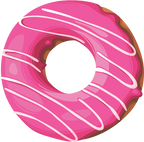 (s242) Colorful Glazed Icing Donut