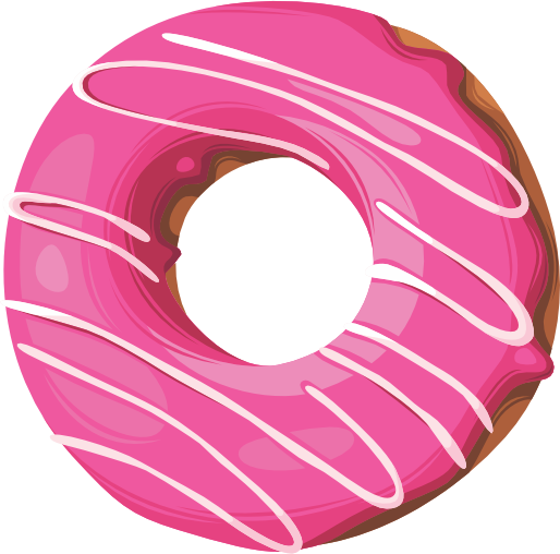 (s242) Colorful Glazed Icing Donut