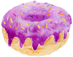 (s242) Watercolor Donut with Sprinkles