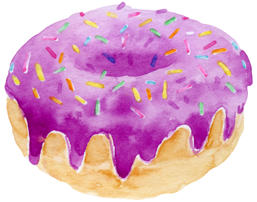 (s242) Watercolor Donut with Sprinkles