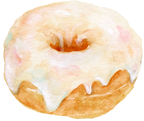 (s242) Watercolor Glazed Donut