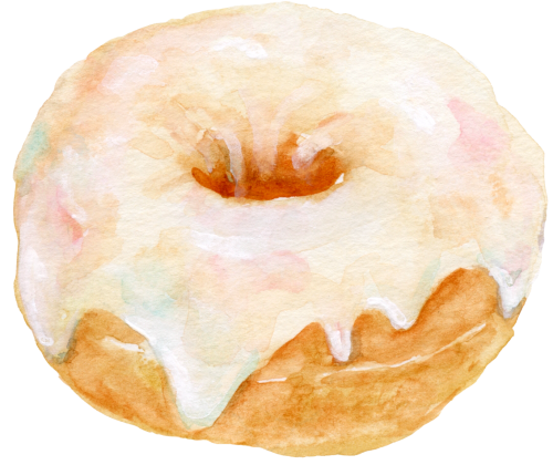 (s242) Watercolor Glazed Donut