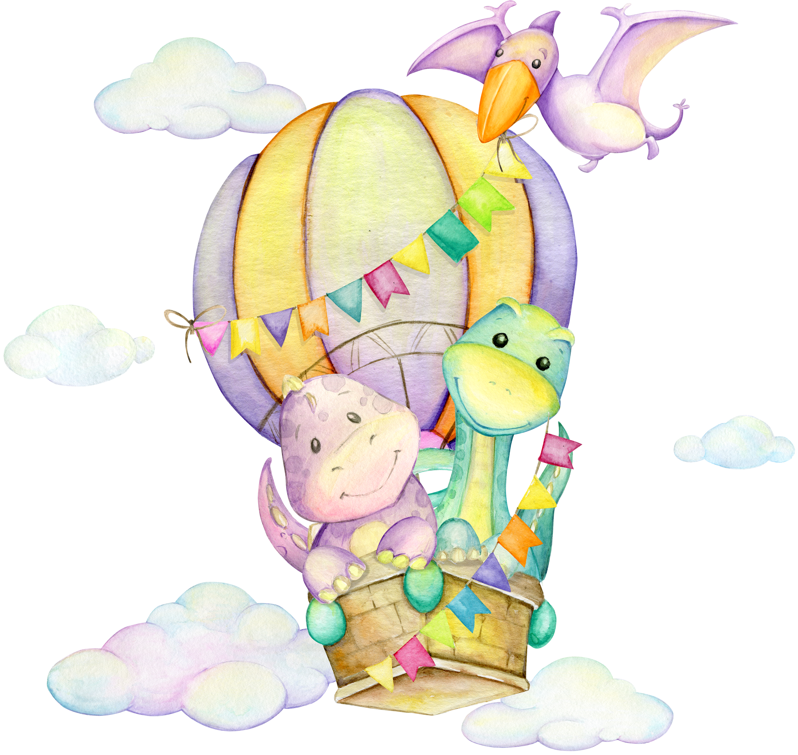 (s244-3-3K) Dinosaurs Hot Air Balloon