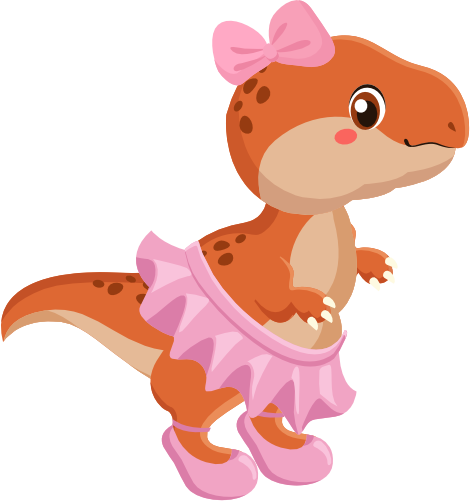 (s244-4-G) Ballerina Baby Dinosaur
