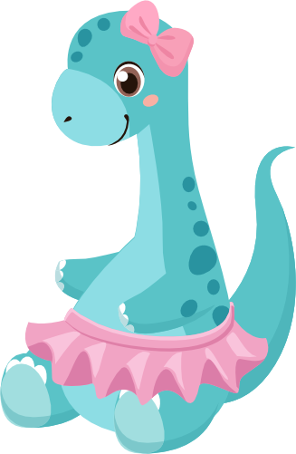 (s244-4-H) Ballerina Baby Dinosaur