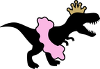 (s244-4-A) Dinosaurs Dinosaur Princess Ballerina Crown Tiara Tutu