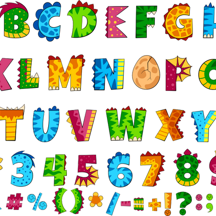 (244-06-A) Dinosaur Letters Custom Name Text