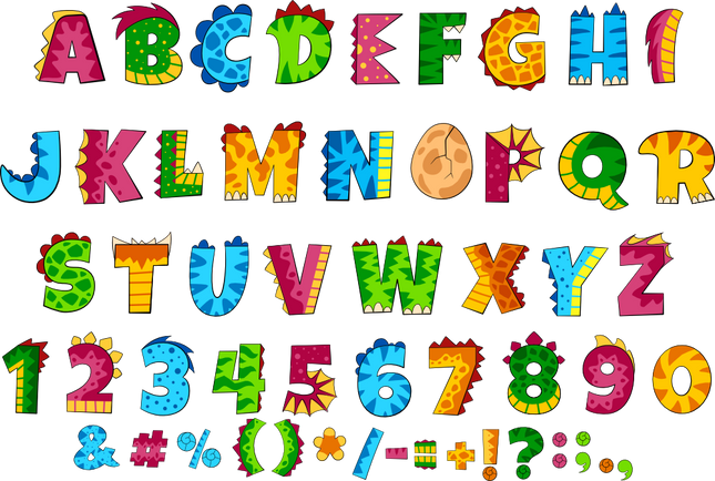 (244-06-A) Dinosaur Letters Custom Name Text