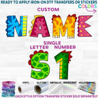 (s244-6A) Dinosaur Letters Custom Name Text