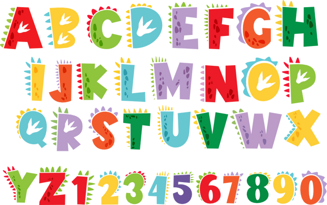 (244-06-B) Dinosaur Letters Custom Name Text