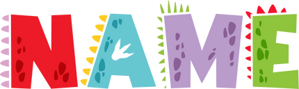 (244-06-B) Dinosaur Letters Custom Name Text