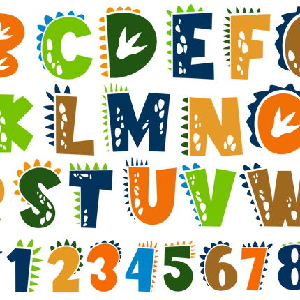 (244-06-C) Dinosaur Letters Custom Name Text