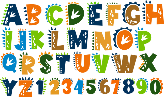 (244-06-C) Dinosaur Letters Custom Name Text