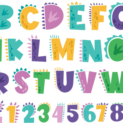 (244-06-D) Dinosaur Letters Custom Name Text