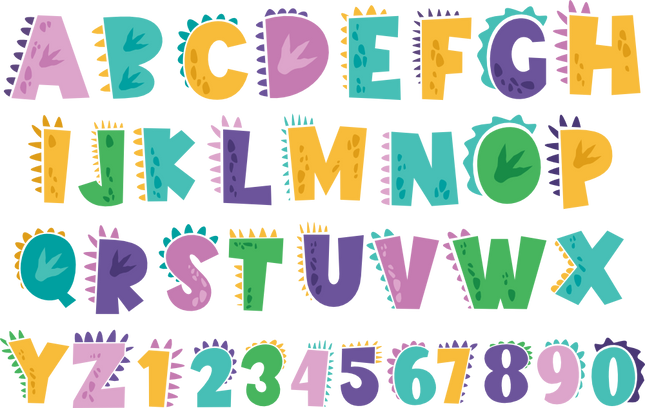 (244-06-D) Dinosaur Letters Custom Name Text
