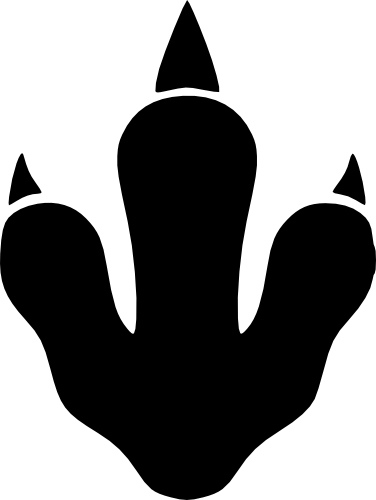(s244-1-3R) Dinosaur Dino Footprint