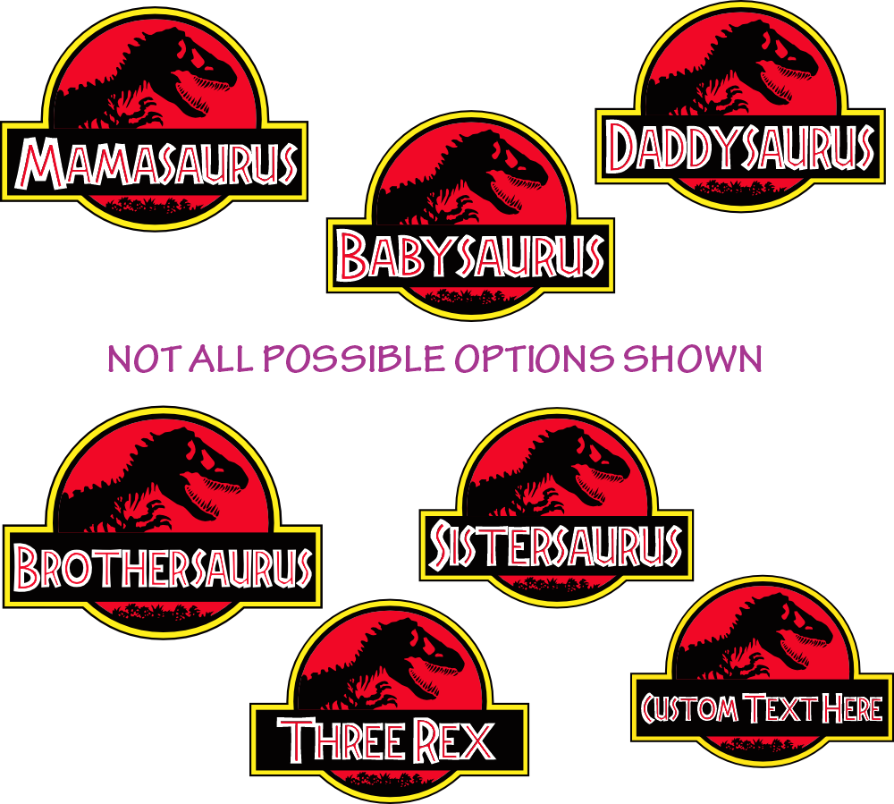 (s244-C11) Classic Jurassic Family Dinosaur Collection Custom Text