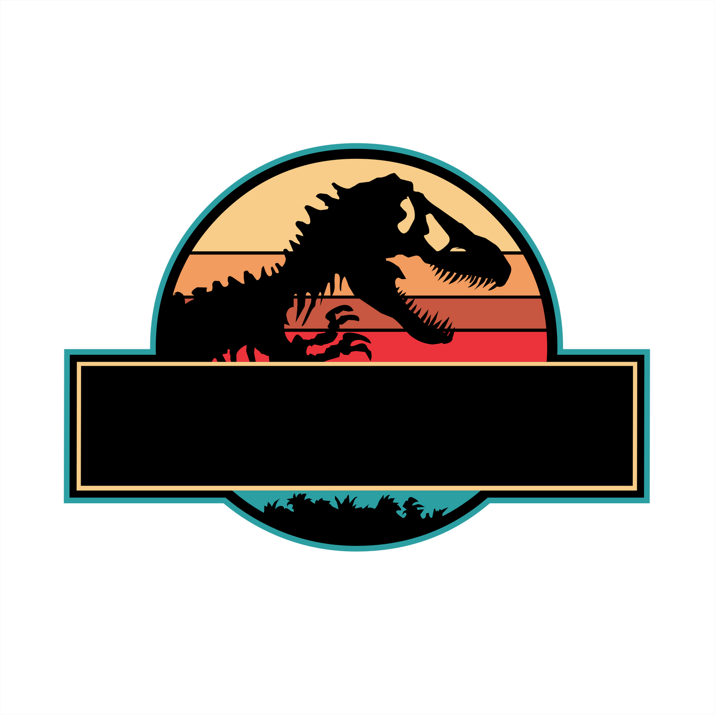 (s244-C14) Retro Family Dinosaur Custom Text