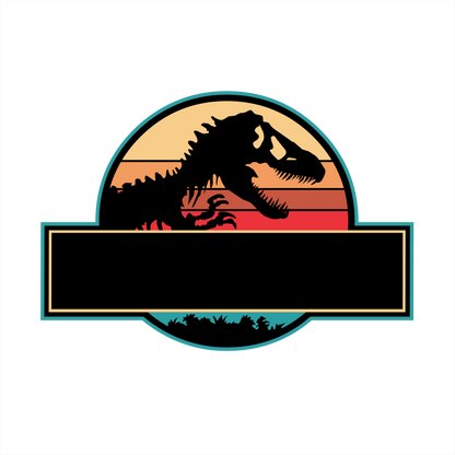 (s244-C14) Retro Family Dinosaur Custom Text