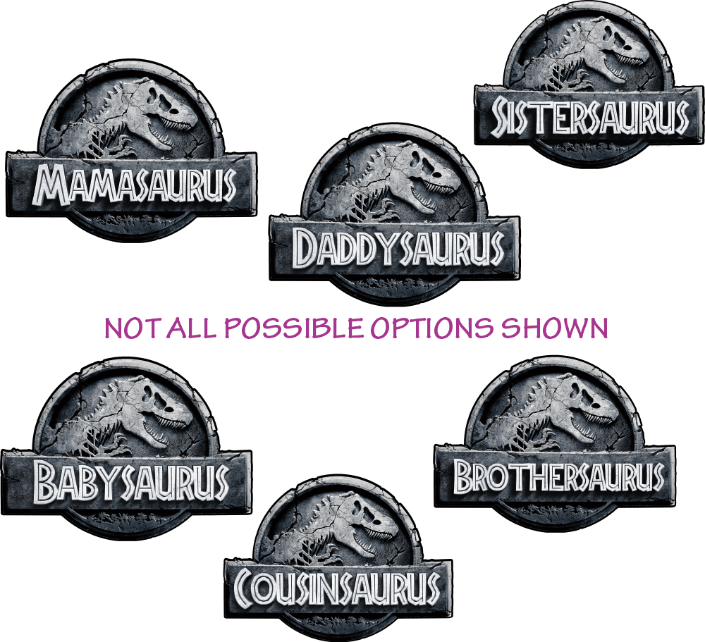 (s244-C15-1) Stone Jurassic Family Dinosaur Collection Custom Text