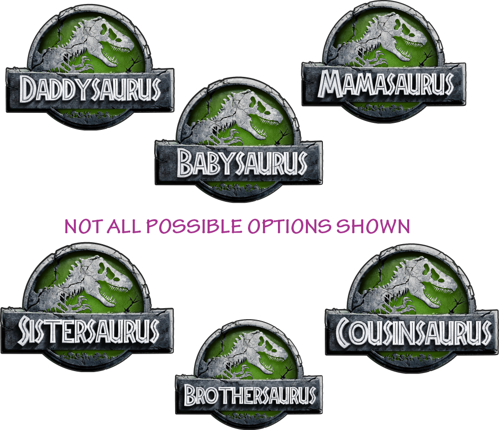 (s244-C15-3) Green Stone Jurassic Family Dinosaur Collection Custom Text